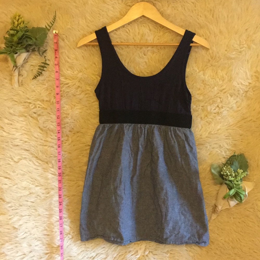 Mind Code Navy Blue & Denim Dress w/Elastic Band